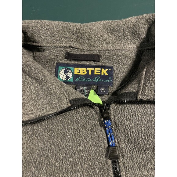 VINTAGE Eddie Bauer EBTEK Full Zip Fleece Heavyweight Jacket Coat LARGE Gray - Picture 5 of 8